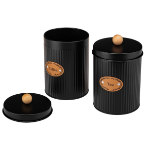 Komplet 2 pojemniki SIMO COFFEE TEA czarny